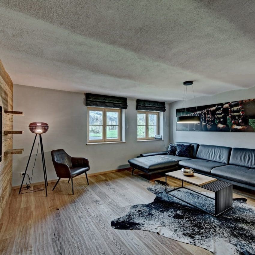 Chalet Seeblick Wohnzimmer